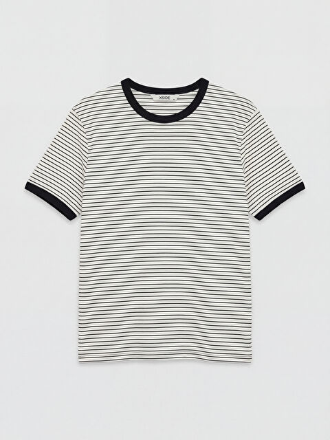 XSIDE Bisiklet Yaka Çizgili Erkek Tişört - S6OC67Z8-LGS