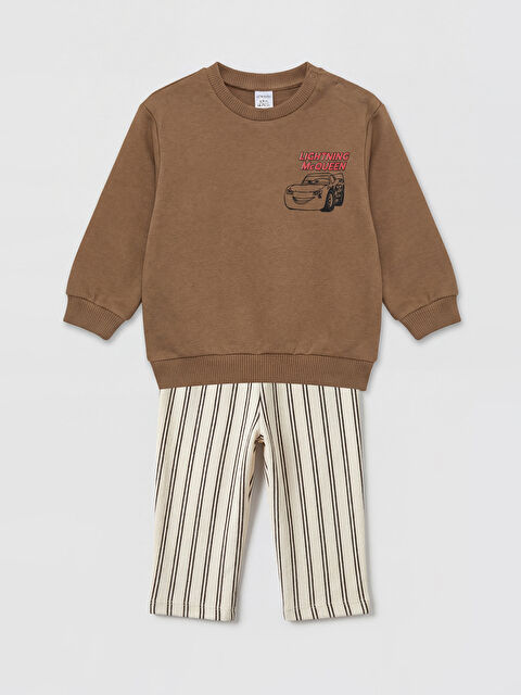 LCW baby Cars Baskılı Erkek Bebek Sweatshirt ve Pantolon - S6OC74Z1-H00