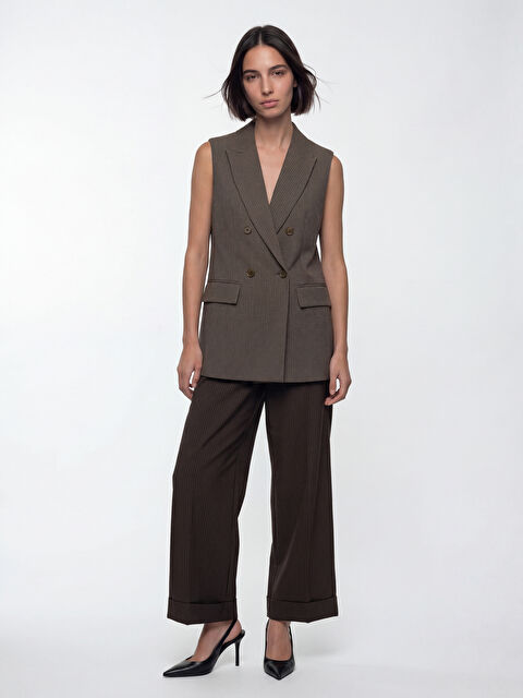 LCW Vision Balon Kesim Çizgili Geniş Paça Kadın Pantolon