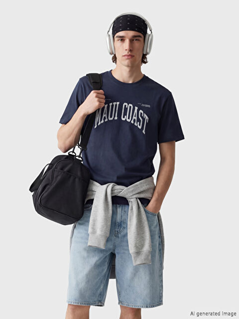 XSIDE T-shirt à col rond imprimé pour homme - S6OC99Z8-CX1