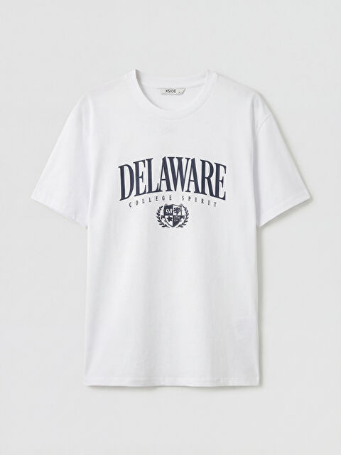 XSIDE تي شيرت رجالي مطبوع بكول مدور