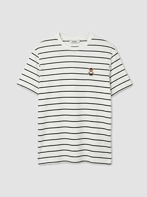 XSIDE Bisiklet Yaka Nakışlı Erkek Tişört - S6OD30Z8-LQJ