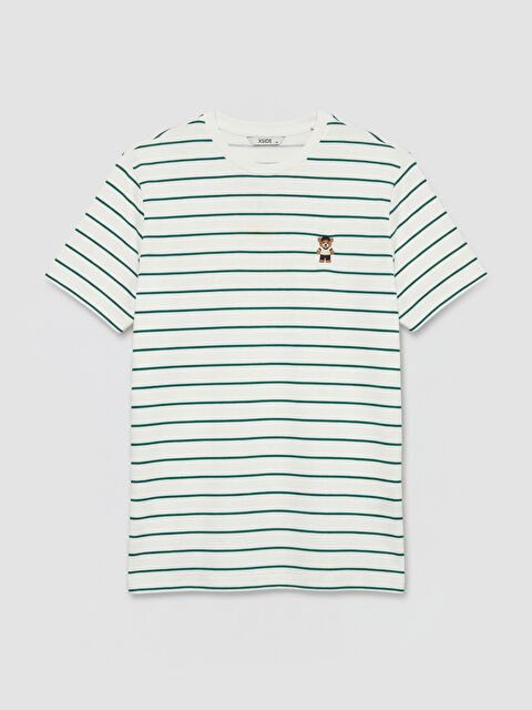 XSIDE Bisiklet Yaka Nakışlı Erkek Tişört - S6OD30Z8-LRR