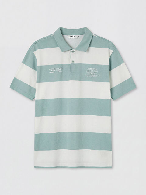 XSIDE Polo Yaka Çizgili Penye Erkek Tişört