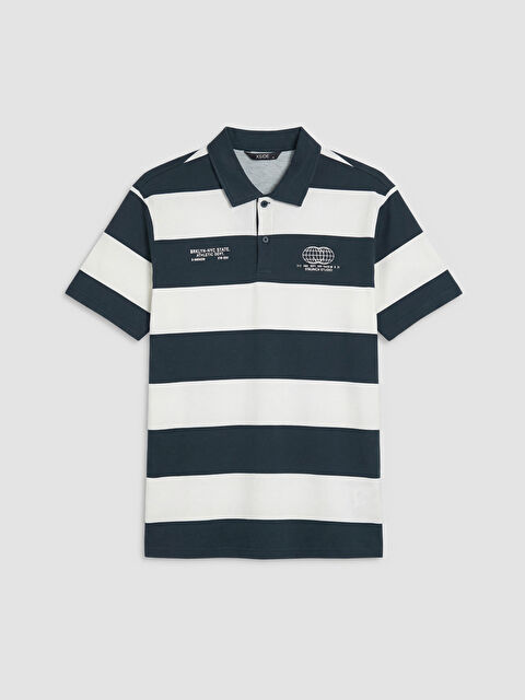 XSIDE Polo Yaka Çizgili Penye Erkek Tişört