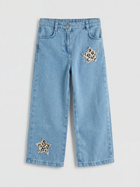 LCW baby Yıldız İşlemeli  Kız Çocuk Jean Pantolon - S6OD46Z1-507