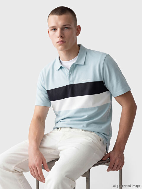 XSIDE Polo Yaka Oversize Erkek Penye Tişört - S6OD48Z8-G2E