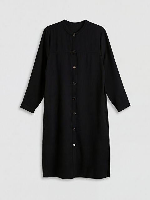 LCW Grace Bisiklet Yaka Keten Görünümlü Kadın Ferace - S6OD57Z8-CVL