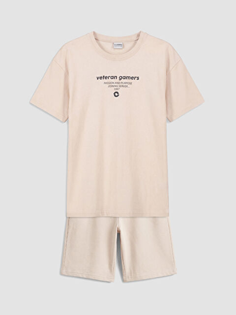 LCW Kids Baskılı Erkek Çocuk Tişört ve Şort - S6OD60Z4-1D3