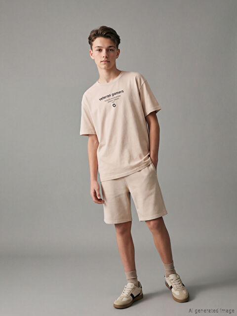 LCW Kids Baskılı Erkek Çocuk Tişört ve Şort - S6OD60Z4-1D3