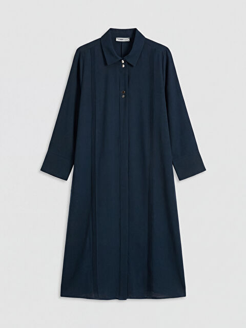 LCW Grace Gömlek Yaka Keten Görünümlü Ferace - S6OD61Z8-E1J