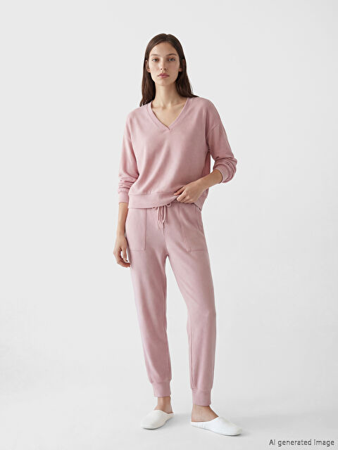 LCW DREAM V Yaka Kadın Pijama Takım - S6OD73Z8-LBZ