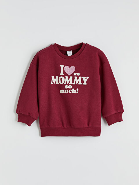 LCW Kids Bisiklet Yaka Baskılı Kız Çocuk Sweatshirt - S6OD79Z1-HFC