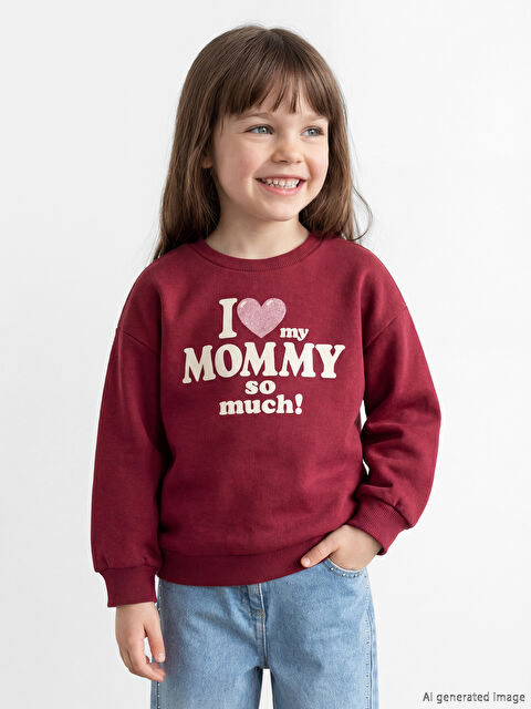 LCW Kids Girl BORDEAUX Sweatshirt - S6OD79Z1-HFC