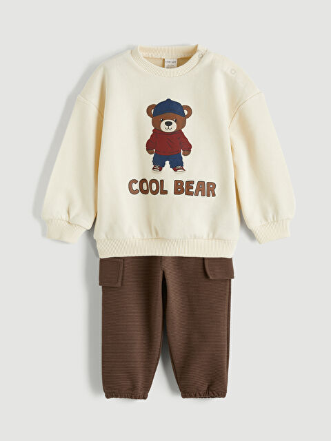 LCW baby Baskılı Erkek Bebek Sweatshirt ve Eşofman Altı - S6OD84Z1-YG7