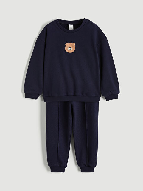 LCW baby Ayıcık Nakışlı Erkek Bebek Sweatshirt ve Eşofman Altı - S6OD90Z1-HKF
