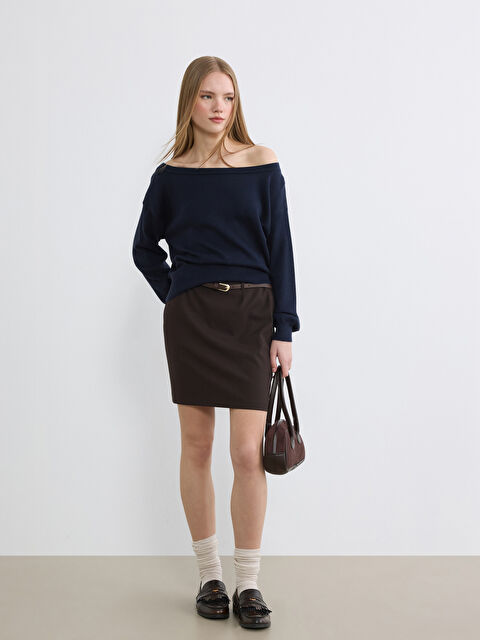 XSIDE Beli Kemerli Desenli Mini Şort Etek - S6OD97Z8-D2N