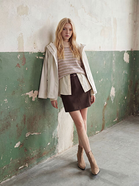 XSIDE Belted, patterned mini skort. - S6OD97Z8-D2N