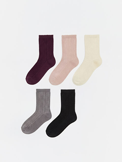 LCW DREAM Kendinden Desenli Kadın Soket Çorap 5'li - S6OE01Z8-HPK