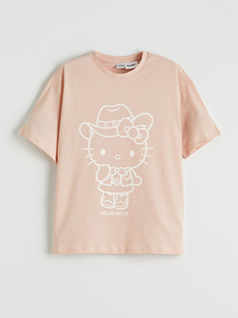 LCW Kids Bisiklet Yaka Hello Kitty Baskılı Kız Çocuk Tişört