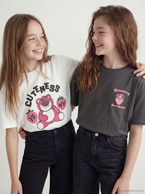 LCW Kids Toy Story Baskılı Kız Çocuk 2'li Tişört - S6OE58Z4-HJU