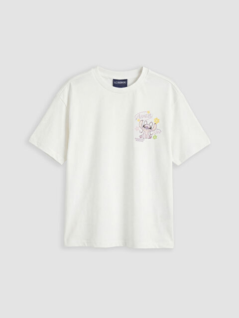 LCW Kids Bisiklet Yaka Angel Baskılı Kız Çocuk Tişört - S6OE59Z4-R9J