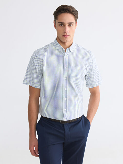 LCWAIKIKI Classic Regular Fit Ekose Poplin Erkek Gömlek