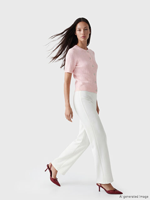 LCWAIKIKI Classic Yüksek Bel İspanyol Paça Kadın Pantolon - S6OE70Z8-Q6K