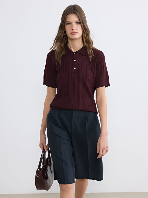 LCWAIKIKI Classic Polo Yaka Kadın Triko Kazak	 - S6OE71Z8-CWK