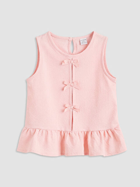 LCW Kids Bisiklet Yaka Fiyonklu Kız Çocuk Bluz - S6OE72Z1-UWX