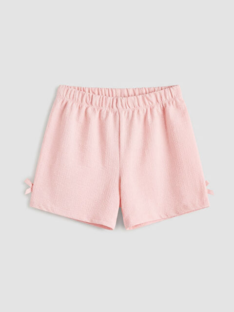 LCW Kids Beli Lastikli Dokulu Kumaş Kız Çocuk Şort - S6OE73Z1-UWX