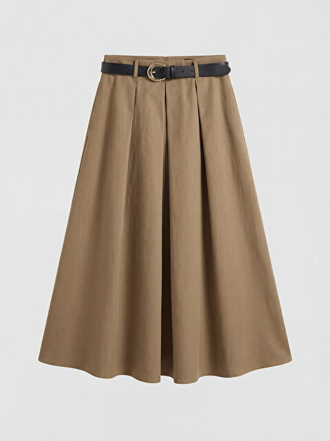 LCW Vision Beli Kemerli Poplin Kloş Etek - S6OE82Z8-10O