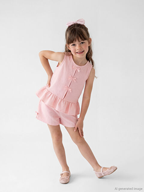 LCW Kids Fiyonklu Kız Çocuk Bluz ve Şort