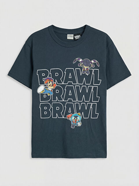 LCW Kids Bisiklet Yaka Brawl Stars Baskılı Erkek Çocuk Tişört