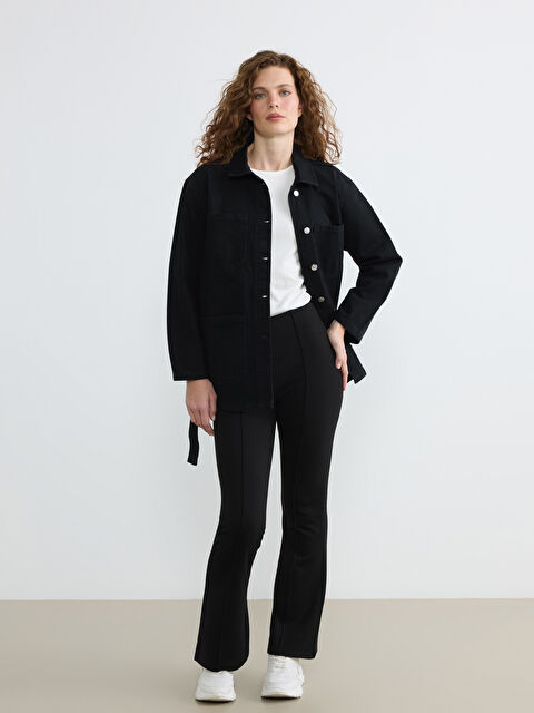 LCWAIKIKI Classic Yüksek Bel İspanyol Paça Kadın Pantolon - S6OG22Z8-CVL