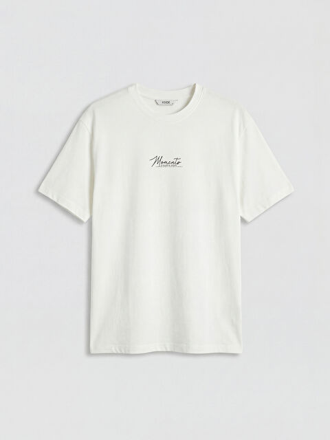 XSIDE Oversize Bisiklet Yaka Baskılı Erkek Tişört - S6OG52Z8-R9J