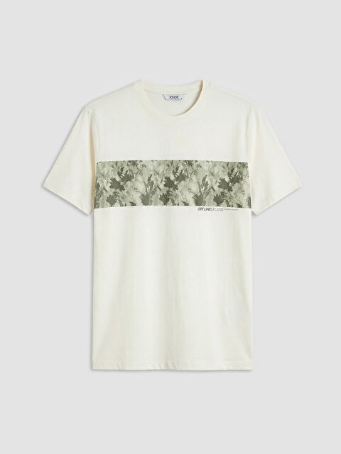 XSIDE  Bisiklet Yaka Baskılı Erkek Tişört - S6OG58Z8-FES