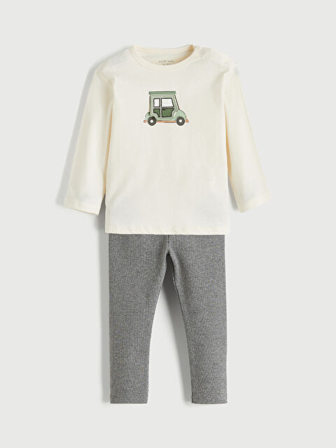 LCW baby Nakışlı Erkek Bebek Tişört ve Tayt - S6OG64Z1-FDL