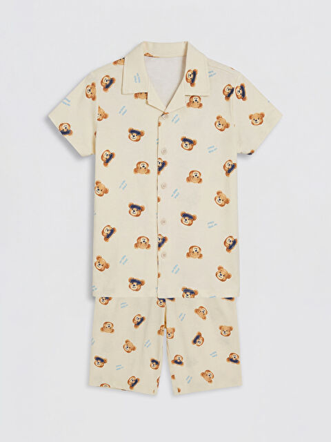 LCW Kids Gömlek Yaka Erkek Çocuk Şortlu Pijama Takımı