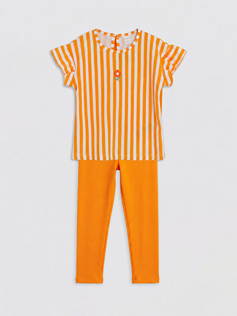 LCW Kids Çizgili Kız Çocuk Takım