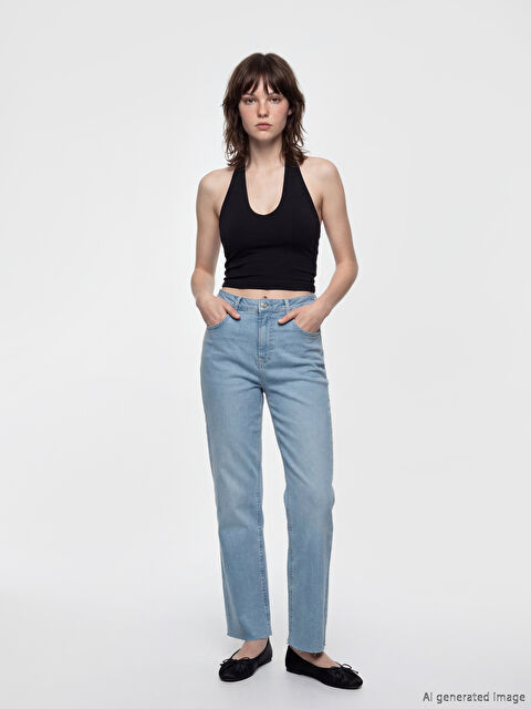 XSIDE Straight Fit Kadın Jean Pantolon	 - S6OH18Z8-2N0