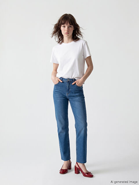 XSIDE Straight Fit Kadın Jean Pantolon - S6OH18Z8-J0N