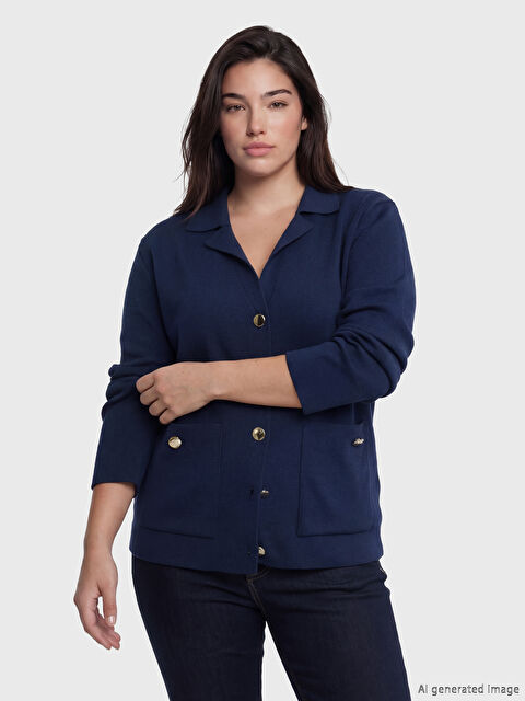 Soulife Polo Yaka Kadın Triko Hırka - S6OH45Z8-CRP