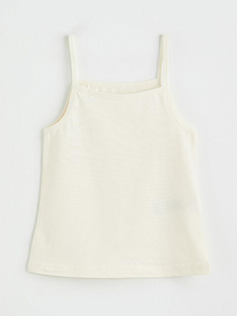 LCW Kids Kare Yaka İp Askılı Kız Çocuk Atlet