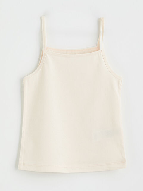 LCW Kids Kare Yaka İp Askılı Kız Çocuk Atlet