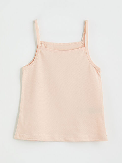 LCW Kids Kare Yaka İp Askılı Kız Çocuk Atlet