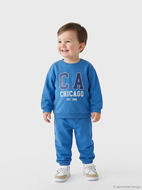 LCW baby Chicago Baskılı Erkek Bebek Eşofman Takım - S6OH99Z1-GZT