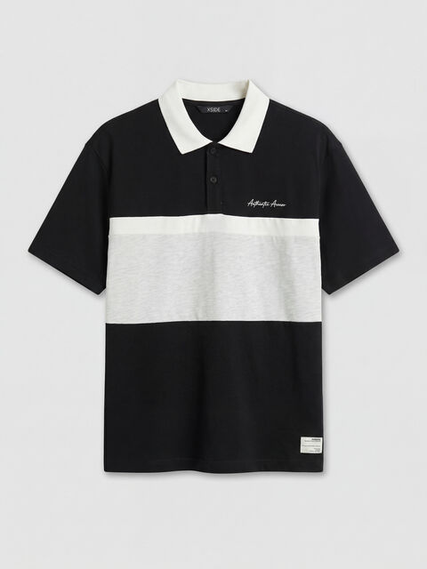 XSIDE Polo Yaka Renk Bloklu Penye Erkek Tişört - S6OI49Z8-CVL