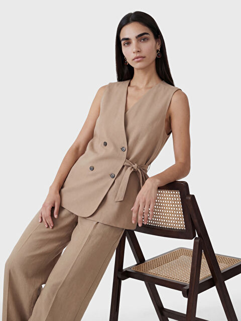 LCW EVERYDAY Kruvaze Yaka Kadın Klasik Yelek