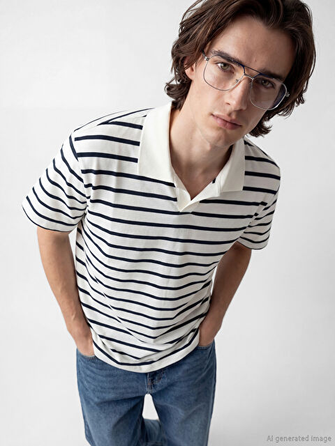 XSIDE Polo Yaka Çizgili Erkek Tişört - S6OJ22Z8-LFC